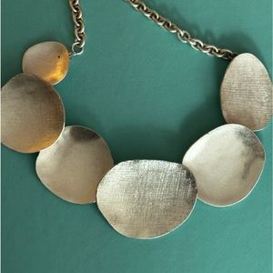 SILVER overlapping disc necklace 17”